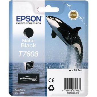  Картридж струйный Epson T7608 C13T76084010 черный матовый (25.9мл) для Epson SureColor SC-P600 