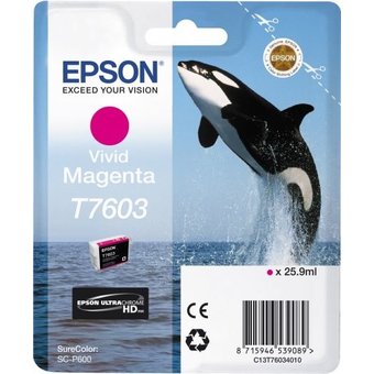  Картридж струйный Epson T7603 C13T76034010 пурпурный (25.9мл) для Epson SureColor SC-P600 