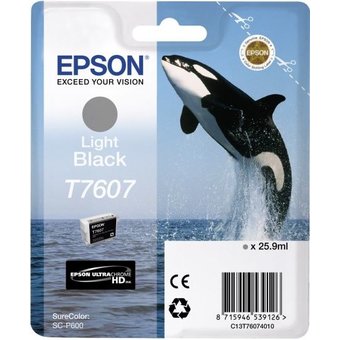  Картридж струйный Epson T7607 C13T76074010 светло-серый (25.9мл) для Epson SureColor SC-P600 