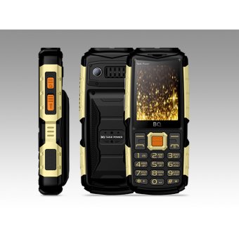  Мобильный телефон BQ BQM-2430 Tank Power черный/золотой 
