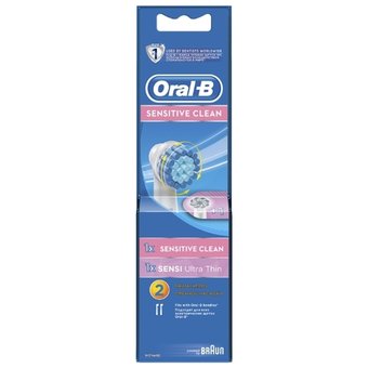  Насадка для зубных щеток Oral-B Sensitive Sensitive clean + Sensi Ultra Thin (2шт) кроме з/щ серии Sonic 