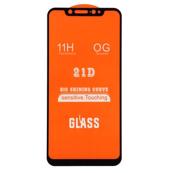  Защитное стекло 2.5D Full Cover+Full Glue для Xiaomi Mi 8/Mi8 Pro чёрный тех.пак 