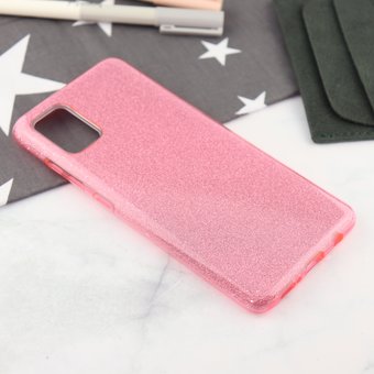  Накладка силиконовая блестящая для Samsung Galaxy A51, розовый 