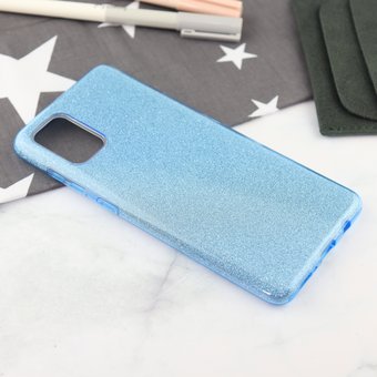  Накладка силиконовая блестящая для Samsung Galaxy A71, голубой 