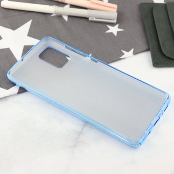  Накладка силиконовая блестящая для Samsung Galaxy A71, голубой 