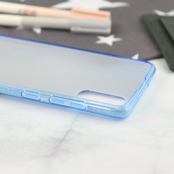  Накладка силиконовая блестящая для Samsung Galaxy A71, голубой 