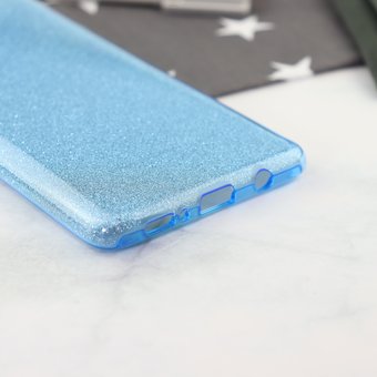  Накладка силиконовая блестящая для Samsung Galaxy A71, голубой 