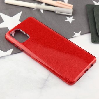  Накладка силиконовая блестящая для Samsung Galaxy A71, красный 