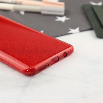  Накладка силиконовая блестящая для Samsung Galaxy A71, красный 