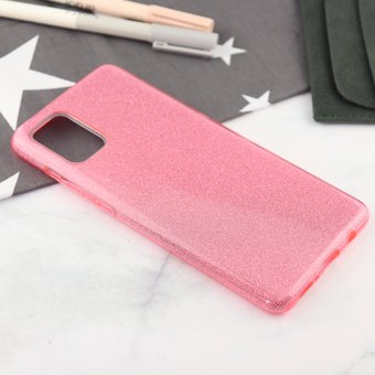  Накладка силиконовая блестящая для Samsung Galaxy A71, розовый 