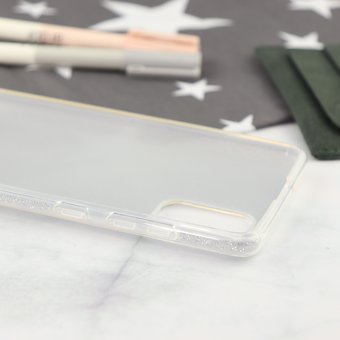  Накладка силиконовая блестящая для Samsung Galaxy A71, серебряный 