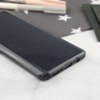  Накладка силиконовая блестящая для Samsung Galaxy A71, черный 