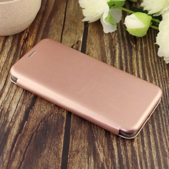  Чехол-книга для Samsung A51 (2020)/отдел под пластик.карту,силикон/ розовое золото 