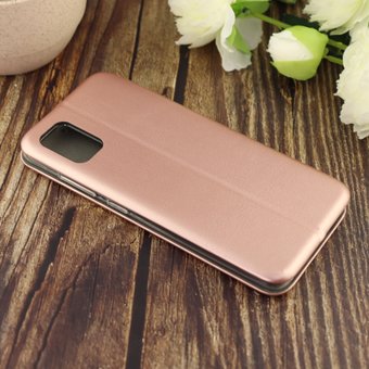  Чехол-книга для Samsung A51 (2020)/отдел под пластик.карту,силикон/ розовое золото 