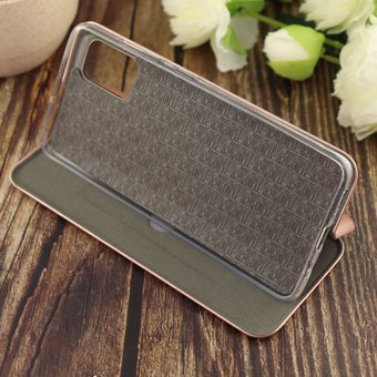  Чехол-книга для Samsung A51 (2020)/отдел под пластик.карту,силикон/ розовое золото 