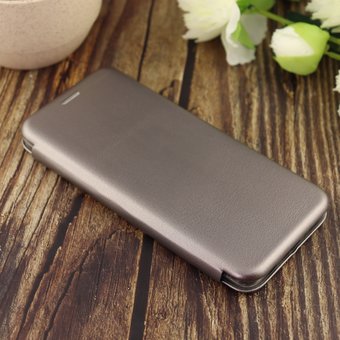  Чехол-книга для Samsung A51 (2020)/отдел под пластик.карту,силикон/ серебро 