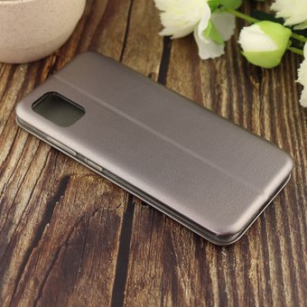  Чехол-книга для Samsung A51 (2020)/отдел под пластик.карту,силикон/ серебро 