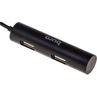  Разветвитель USB 2.0 Buro BU-HUB4-0.5R-U2.0 4порт. черный 