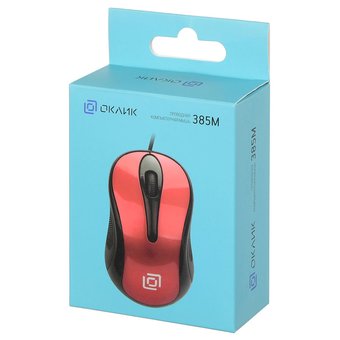  Мышь Oklick 385M черный/красный USB 