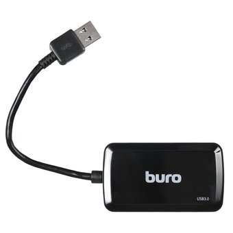  Разветвитель USB 3.0 Buro BU-HUB4-U3.0-S 4порт. черный 