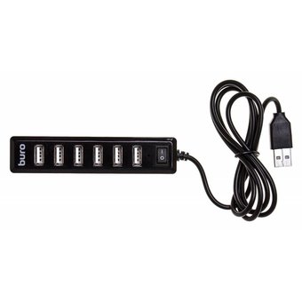  Разветвитель USB 2.0 Buro BU-HUB7-1.0-U2.0 7порт. черный 