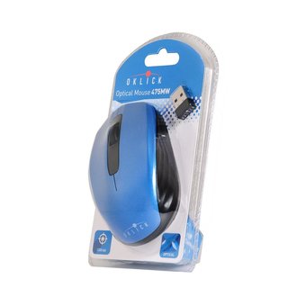  Мышь Oklick 475MW черный/синий USB 