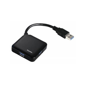  Разветвитель USB 3.0 Hama Square 12190 4порт. черный (00012190) 