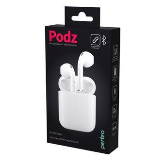  Наушники беспроводные Perfeo PF-A4314 TWS PODZ белые автосопряжение 
