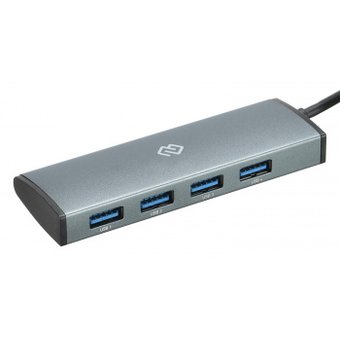  Разветвитель USB-C Digma HUB-4U3.0-UC-S 4порт. серебристый 