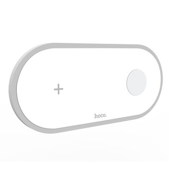  Беспроводная зарядка HOCO CW20 Wisdom 2-in-1 wireless charger, white 
