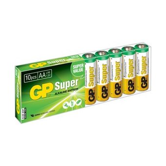  Батарейка GP LR6, AA, Super Alkaline, щелочная (GP 15A-B10) коробка 10 шт 