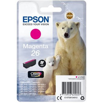  Картридж струйный Epson T2613 C13T26134012 пурпурный (4.5мл) для Epson XP-600/700/800 