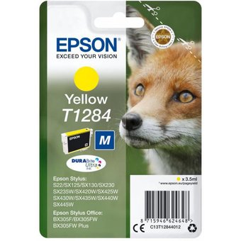  Картридж струйный Epson T1284 C13T12844012 желтый (3.5мл) для Epson S22/SX125 