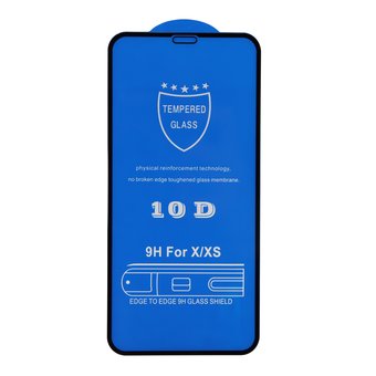  Защитное стекло 2.5D Full Cover+Full Glue для iPhone X/XS/11 Pro Черная рамка тех.пак. 