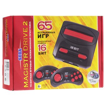  Игровая консоль Magistr Drive 2 Little черный в комплекте 65 игр 