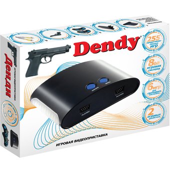  Игровая консоль Dendy черный +контроллер в комплекте 255 игр 