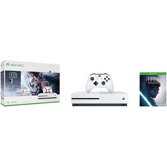  Игровая консоль Microsoft Xbox One S 234-01099 белый в комплекте игра Star Wars Jedi Fallen Order 