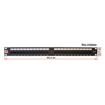  Патч-панель Lanmaster TWT-PP24UTP/6 19" 1U 24xRJ45 кат.6 UTP 