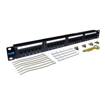  Патч-панель Lanmaster TWT-PP24UTP/6 19" 1U 24xRJ45 кат.6 UTP 