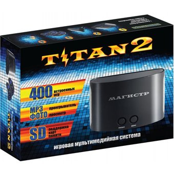  Игровая консоль Titan Magistr Titan 2 черный +контроллер в комплекте 400 игр 