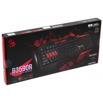  Клавиатура A4 Bloody B3590R механическая черный/серый USB for gamer LED 