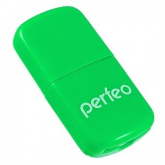  Картридер Perfeo microSD USB2.0 Green (PF-VI-R009) 