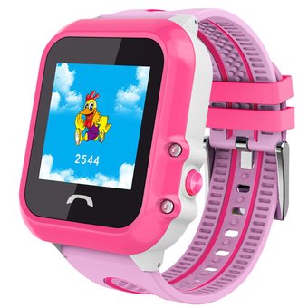 Детские часы телефон с gps трекером Smart baby watch DF27 розовый (влагозащищенные) 
