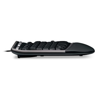  Клавиатура Microsoft 4000 черный/серебристый USB Multimedia Ergo (подставка для запястий) 