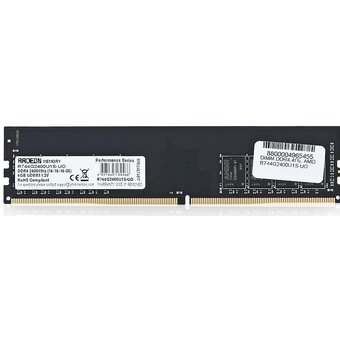  Оперативная память DDR4 4Gb 2400MHz AMD R744G2400U1S-UO OEM PC4-19200 CL17 DIMM 288-pin 1.2В 
