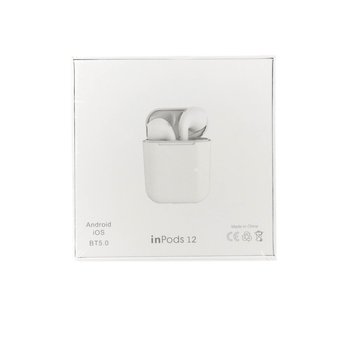 УЦ Наушники Bluetooth -i12 TWS (с Анимацией) черный (ПУ) 