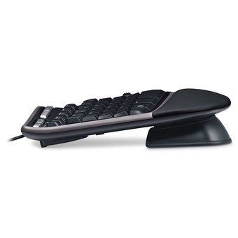  Клавиатура Microsoft 4000 черный/серебристый USB Multimedia Ergo (подставка для запястий) 