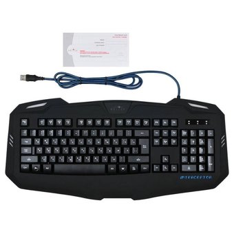  Клавиатура Oklick 730G Interceptor черный USB Multimedia for gamer LED 