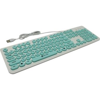 Клавиатура Oklick 400MR белый/мятный USB slim Multimedia 
