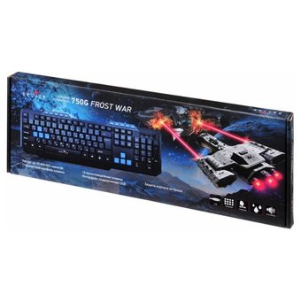  Клавиатура Oklick 750G FROST WAR черный/черный USB Multimedia for gamer 